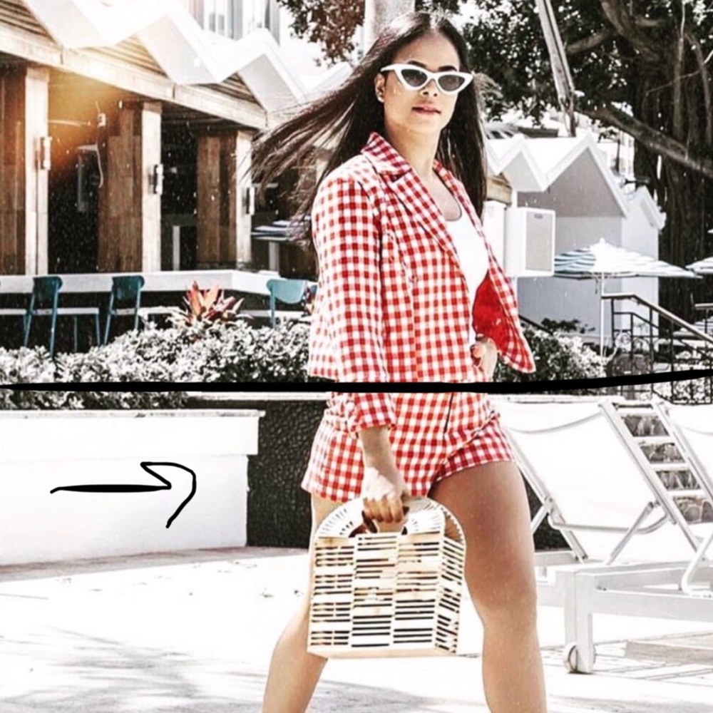 NWT Honey Punch Cherry Gingham Shorts